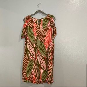 Charming Charlie Pink Floral Cold Shoulder Dress Sz M